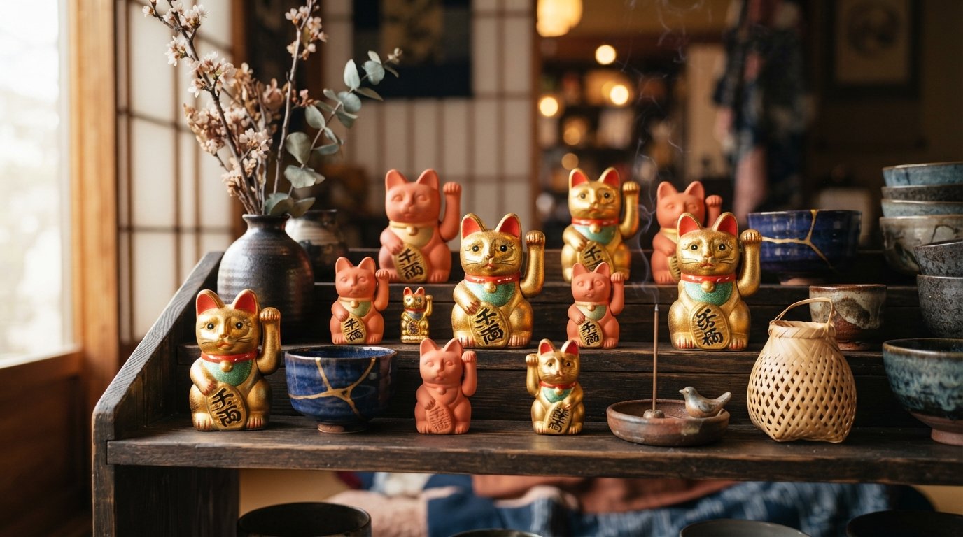 Japansk gul Daruma spargris i lera som lyckoamulett